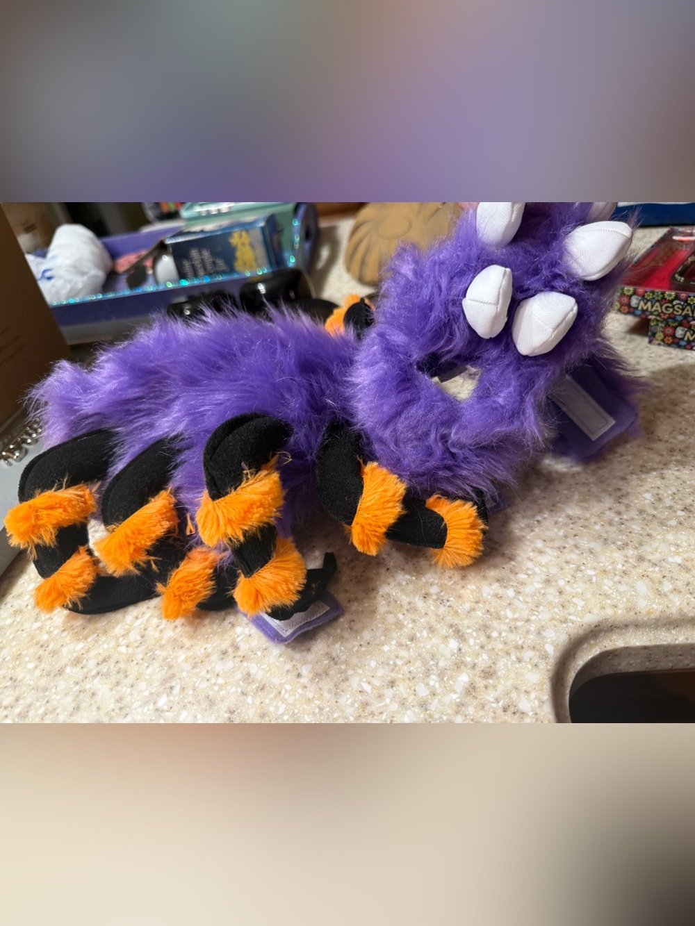 Purple and Orange Fuzzy Spider Pet Costume size XS NWOT